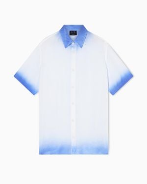 ARMANI EXCHANGE Viscose Twill Shirt - Blue