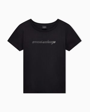 ARMANI EXCHANGE Relaxed Fit T-Shirts - Black