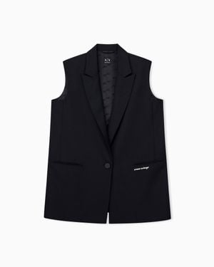 ARMANI EXCHANGE Regular Fit Waistcoat Fabric Blend - Blue