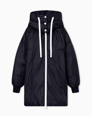 ARMANI EXCHANGE Oversized Down Jacket With Hood - Blue