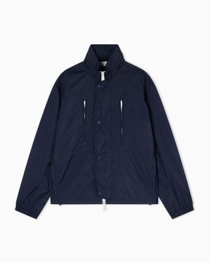 ARMANI EXCHANGE Ultralight Nylon Blouson With Technical Details - Blue