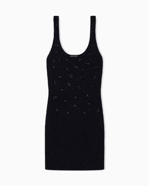 ARMANI EXCHANGE Slim Fit Dress Knitted Viscose Blend - Black