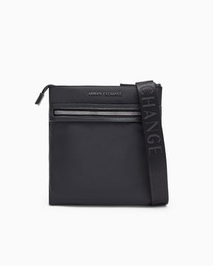 ARMANI EXCHANGE Flat Crossbody Bag - Black