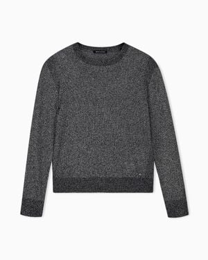 ARMANI EXCHANGE Regular Fit Pullover Metallic Knitted Viscose - Gray