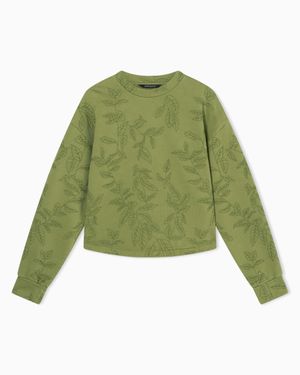 ARMANI EXCHANGE Garment-Dyed Crewneck Sweatshirt - Green
