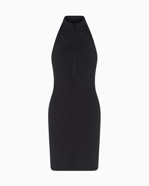 ARMANI EXCHANGE Stretch Jersey Midi Dress With Zip - Blue