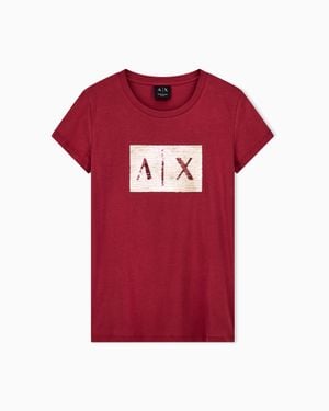 ARMANI EXCHANGE Slim Fit T-Shirt Cotton Jersey - Red