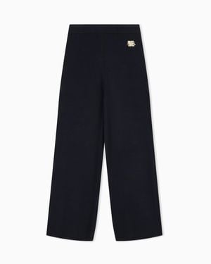 ARMANI EXCHANGE Regular Fit Pants Knitted Recycled Viscose - Blue