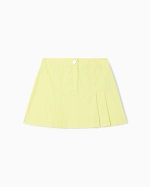 ARMANI EXCHANGE Twill A-Line Mini Skirt - Yellow