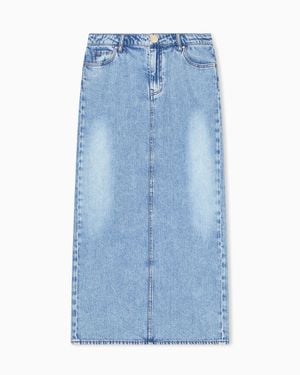 ARMANI EXCHANGE Long Denim Skirt - Blue