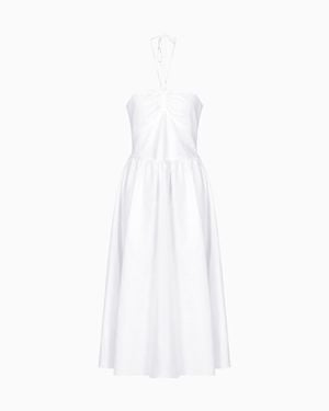 ARMANI EXCHANGE Linen And Cotton Longuette Dress - White