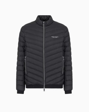 ARMANI EXCHANGE Double-Faced Padded Jacket With Zip - Black