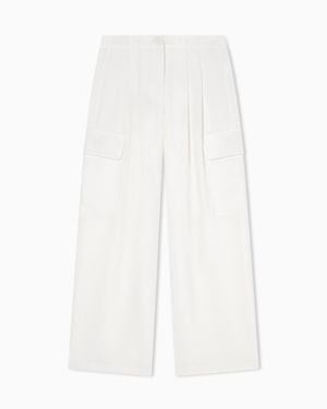 ARMANI EXCHANGE Wide Pants With Pleats - White