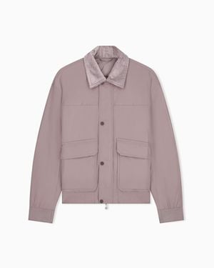 ARMANI EXCHANGE Blouson Jacket With Ribbed Collar - Gray
