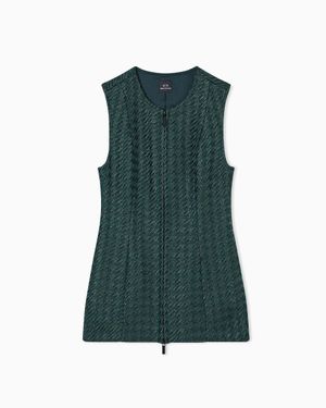 ARMANI EXCHANGE Textured Zip-Up Top - Green