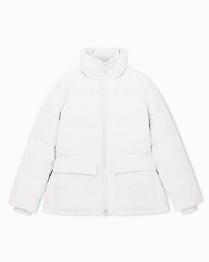 ARMANI EXCHANGE Quilted Nylon Twill Puffer Jacket With A High Collar - White