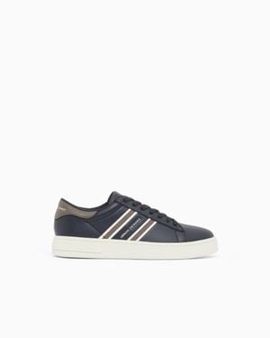ARMANI EXCHANGE Sneakers With Webbing And Rubber Sole - White