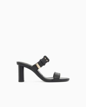 ARMANI EXCHANGE Heeled Sandals With Two Straps - White