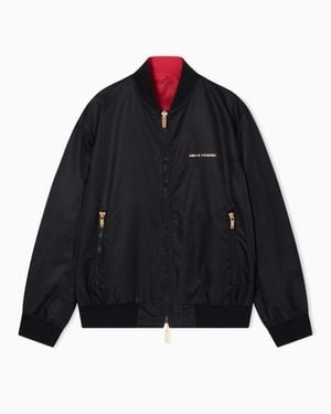 ARMANI EXCHANGE Reversible Satin Blouson With Metal Details - Blue