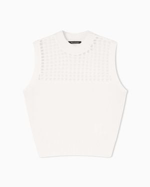 ARMANI EXCHANGE Fine Knit Cotton Top - White