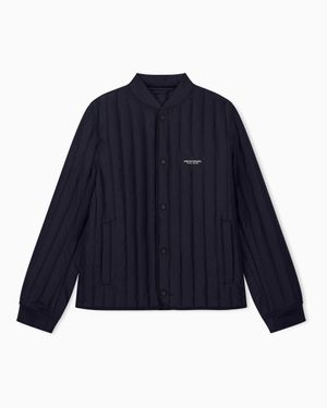 ARMANI EXCHANGE Regular Fit Blouson Jacket With Padding And Rib Details - Blue