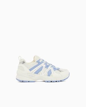 ARMANI EXCHANGE Sneakers With Mesh Inserts - White