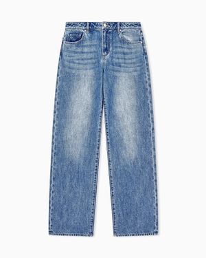 ARMANI EXCHANGE Oversized Fit Five-Pocket Pants - Blue