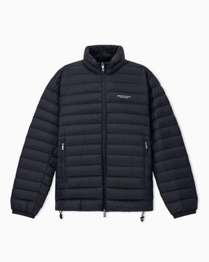 ARMANI EXCHANGE Quilted Down Puffer Jacket With A High Collar Essential - Blue