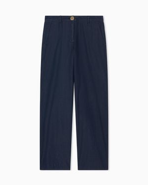 ARMANI EXCHANGE Chambray Fabric Pants - Blue