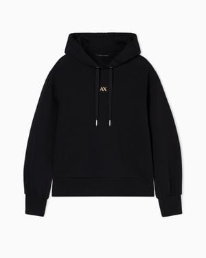ARMANI EXCHANGE Cotton Hoodie - Black