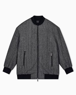 ARMANI EXCHANGE Blouson Jacket Stretch Viscose And Virgin Wool - Gray