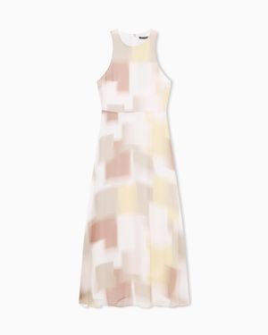 ARMANI EXCHANGE Midi Dress With Allover Abstract Print - Natural