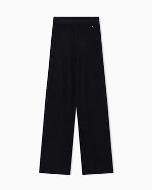 ARMANI EXCHANGE Wide Lurex Yarn Pants - Blue