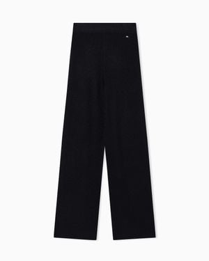 ARMANI EXCHANGE Wide Lurex Yarn Pants - Blue