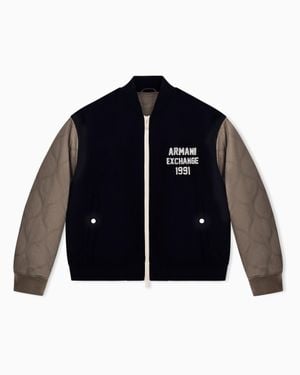 ARMANI EXCHANGE Regular Fit Blouson Jacket - Blue