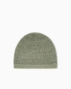 ARMANI EXCHANGE Metallic Knit Beanie - Green