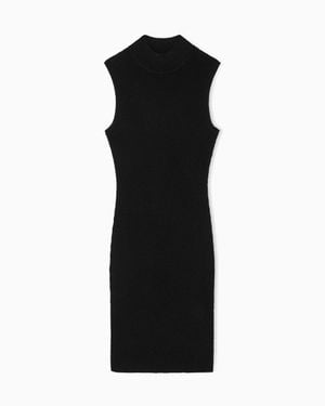 ARMANI EXCHANGE High-Neck Midi Dress - Black