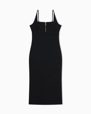ARMANI EXCHANGE Ottoman Midi Dress With Zip - Black