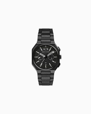 ARMANI EXCHANGE X Bass Dual-Time Watch - Black
