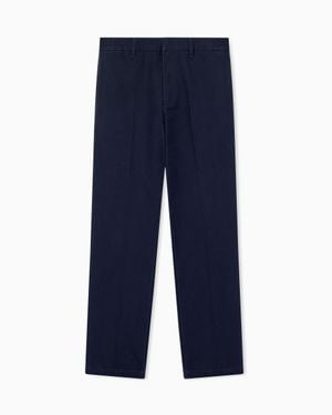 ARMANI EXCHANGE Regular Fit Pants Cotton Ottoman - Blue