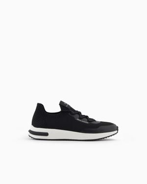 ARMANI EXCHANGE Sock Sneakers With Logo - White