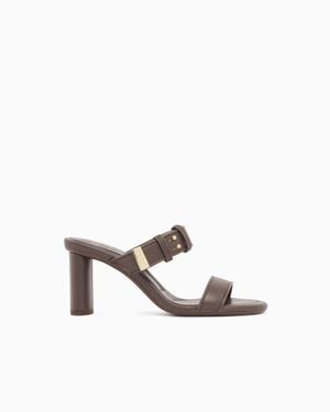 ARMANI EXCHANGE Heeled Sandals With Two Straps - White
