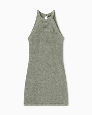 ARMANI EXCHANGE Lurex Knit Mini Dress - Green
