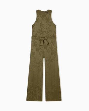 ARMANI EXCHANGE Elegant Jacquard Viscose Jumpsuit With Belt - Green