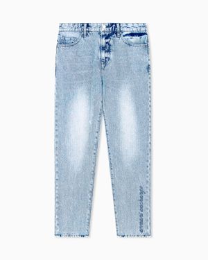 ARMANI EXCHANGE Boyfriend Fit 5-Pocket Pants Rigid Cotton Denim - Blue