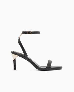 ARMANI EXCHANGE Open Toe High Heel With Ankle Strap - White
