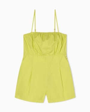 ARMANI EXCHANGE Utility Chic Cotton Twill Jumpsuit - Yellow