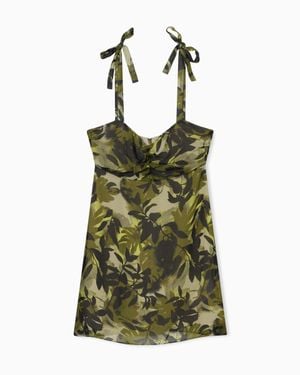 ARMANI EXCHANGE Short Dress With Ruffles - Green