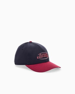 ARMANI EXCHANGE Six-Panel Cotton Twill Baseball Cap With An Embroidered Logo - Pink