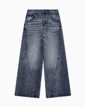 ARMANI EXCHANGE Oversized Fit 5-Pocket Pants - Blue